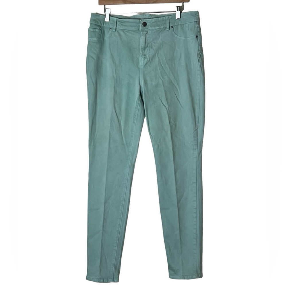 Chico’s | The platinum jeggings mint green mid-rise denim size large 14